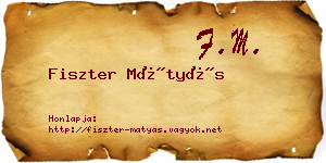 Fiszter Mátyás névjegykártya