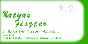 matyas fiszter business card